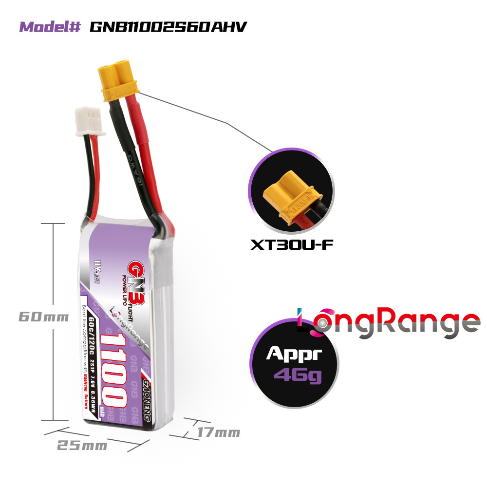 GNB 1100mAh 2S 3S 4S 6S 60C/12 - مراجعة Drone Battery 6S وسعره
